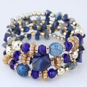 Beads and stones Wrap Bracelet